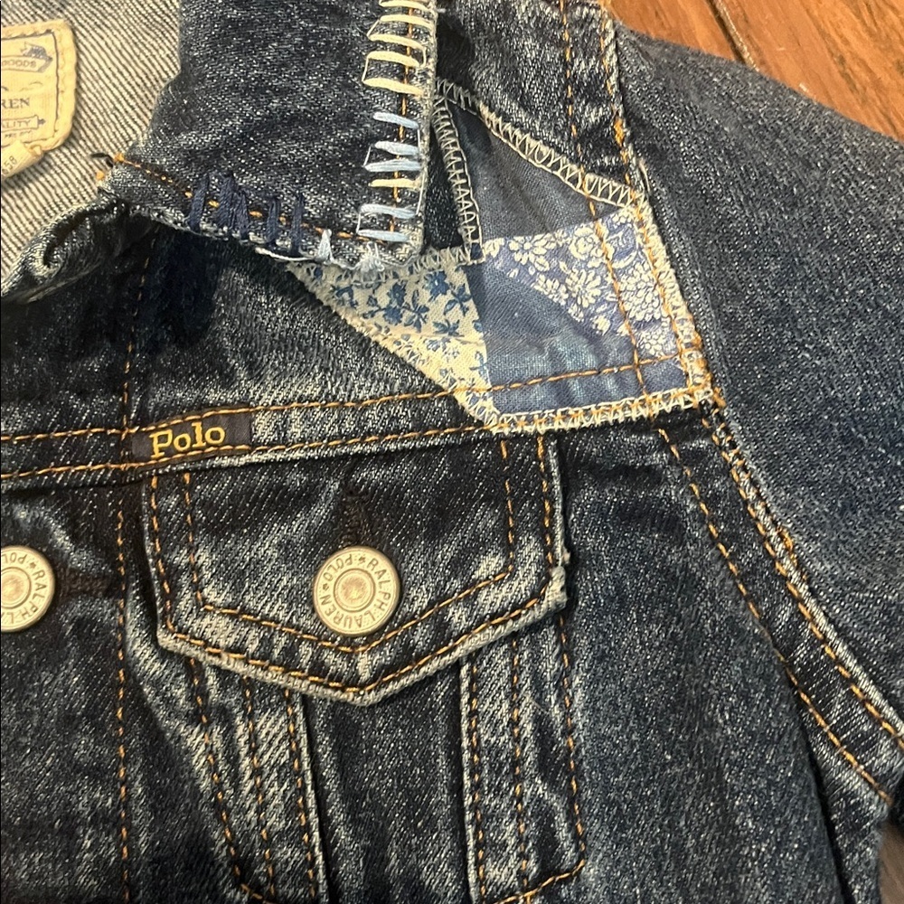 Ralph Lauren Polo Denim Jacket with Tan Patch - Picture 3 of 4